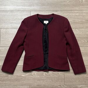 Wilfred (Aritzia) Women's Wine Collarless Jacket/Blazer